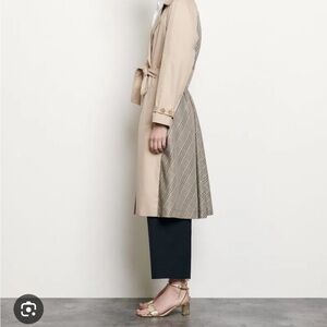 Sandro Beige and Plaid Trench Coat
